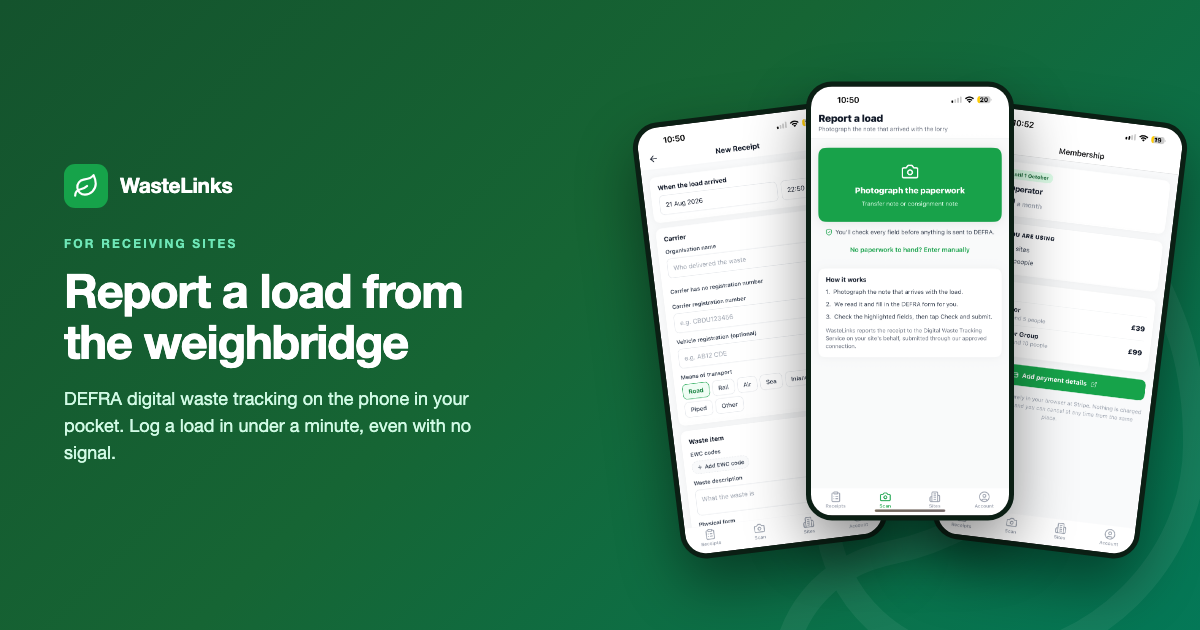 Coming to the App Store: Report a Load to DEFRA From the Weighbridge