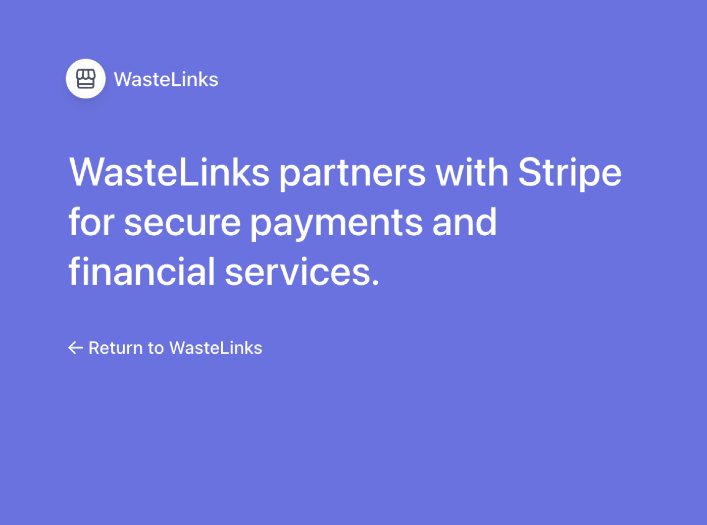 WasteLinks partners with Stripe for secure payments and financial services